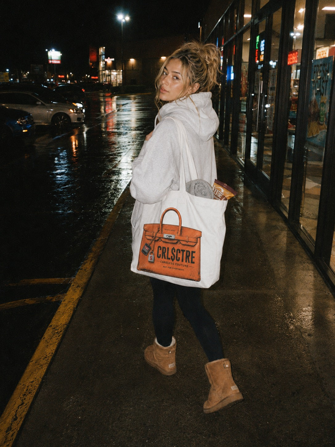 CRL$CTRE model carrying luxury parody tote